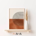 Orange Black Minimal Art Boho Style Wall Art Print Neutral Abstract Geometric