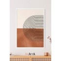 Orange Black Minimal Art Boho Style Wall Art Print Neutral Abstract Geometric