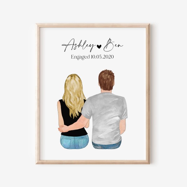 Custom Couple Engagement Gift Print