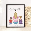 Custom Aunt with Niece and Nephew Wall Art