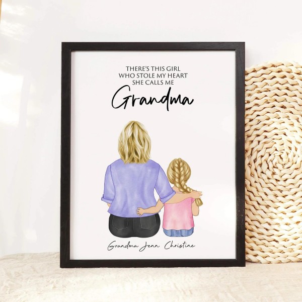 Custom Grandma with Granddaughter Wall Art
