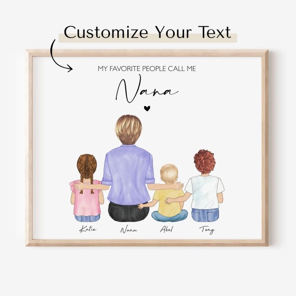 Custom Nana/Grandma and Grandkids Wall Art