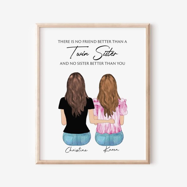 Custom Twin Sister Wall Art