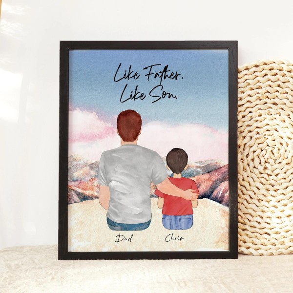 Daddy and Son Illustration Gifts