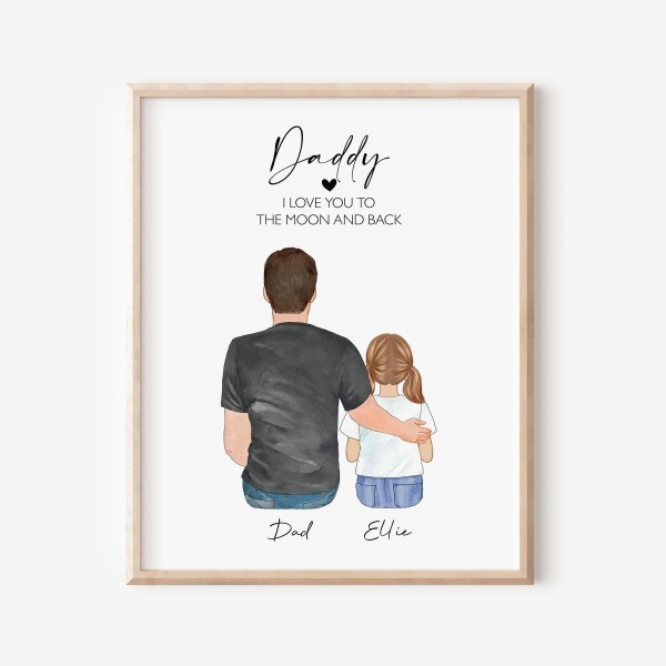 Personalized Father and Kids Wall Art