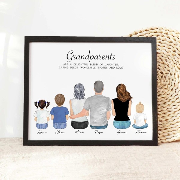 Personalized Grandparents Portrait Wall Art
